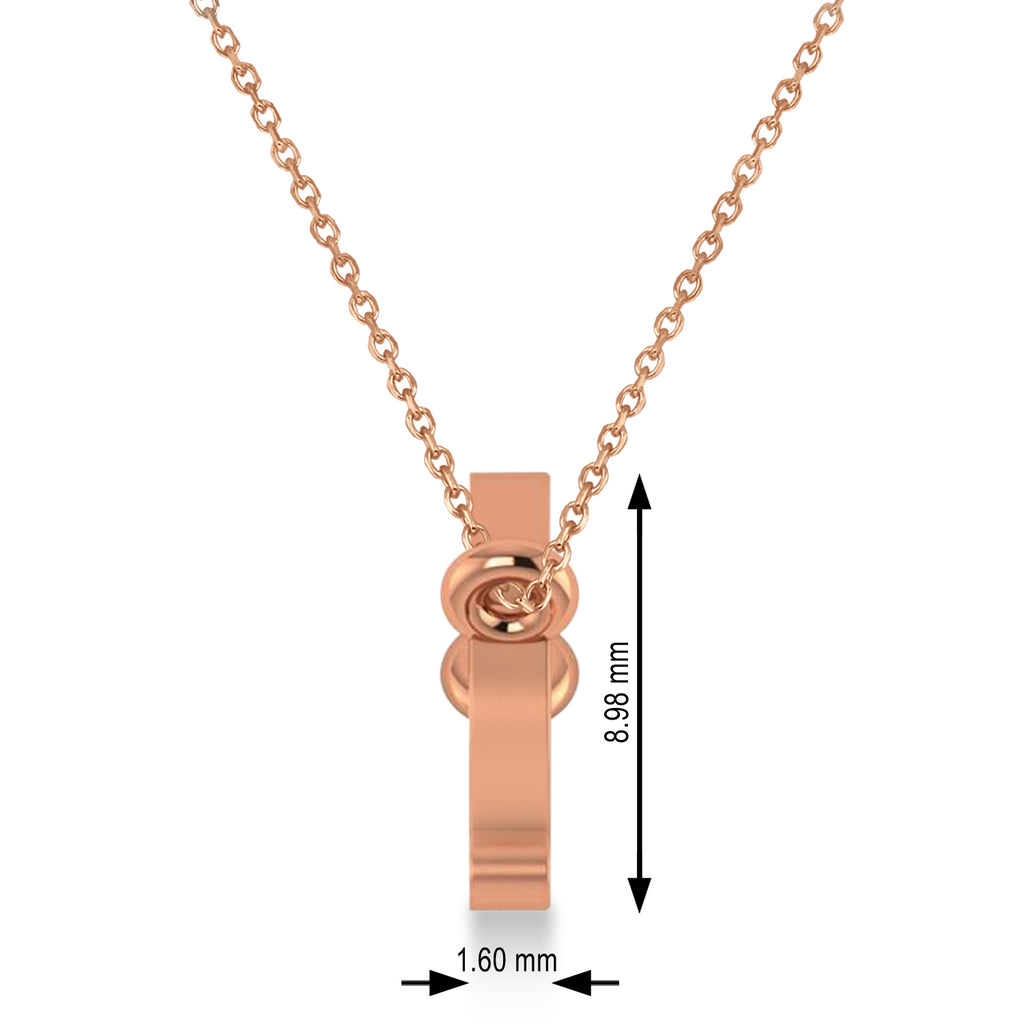 Leo Zodiac Text Pendant Necklace 14k Rose Gold