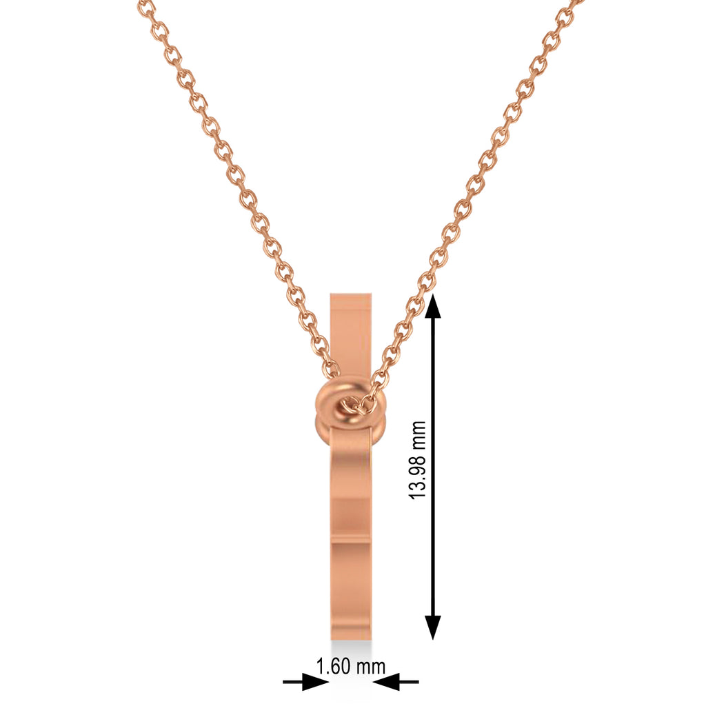 Virgo Zodiac Text Pendant Necklace 14k Rose Gold