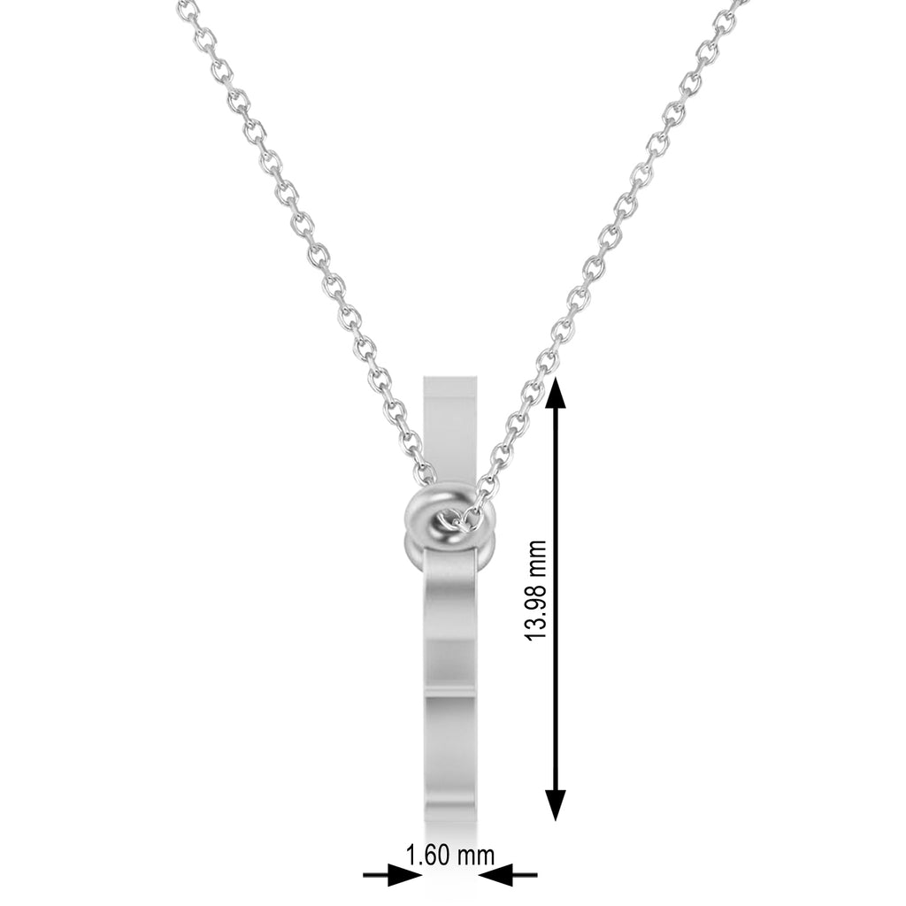 Virgo Zodiac Text Pendant Necklace 14k White Gold