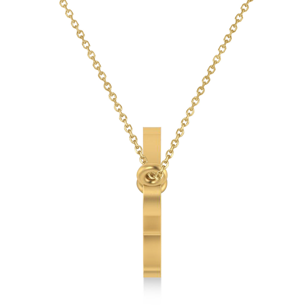 Virgo Zodiac Text Pendant Necklace 14k Yellow Gold
