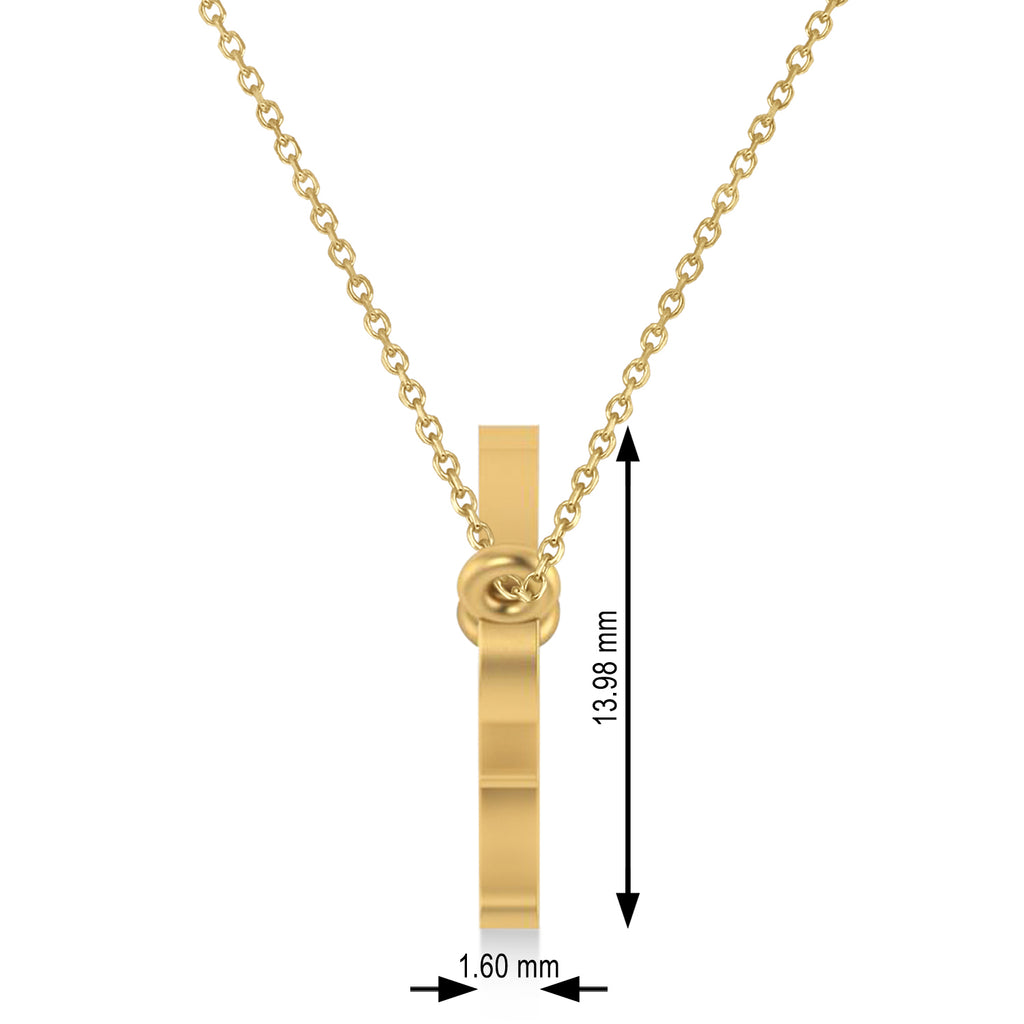 Virgo Zodiac Text Pendant Necklace 14k Yellow Gold