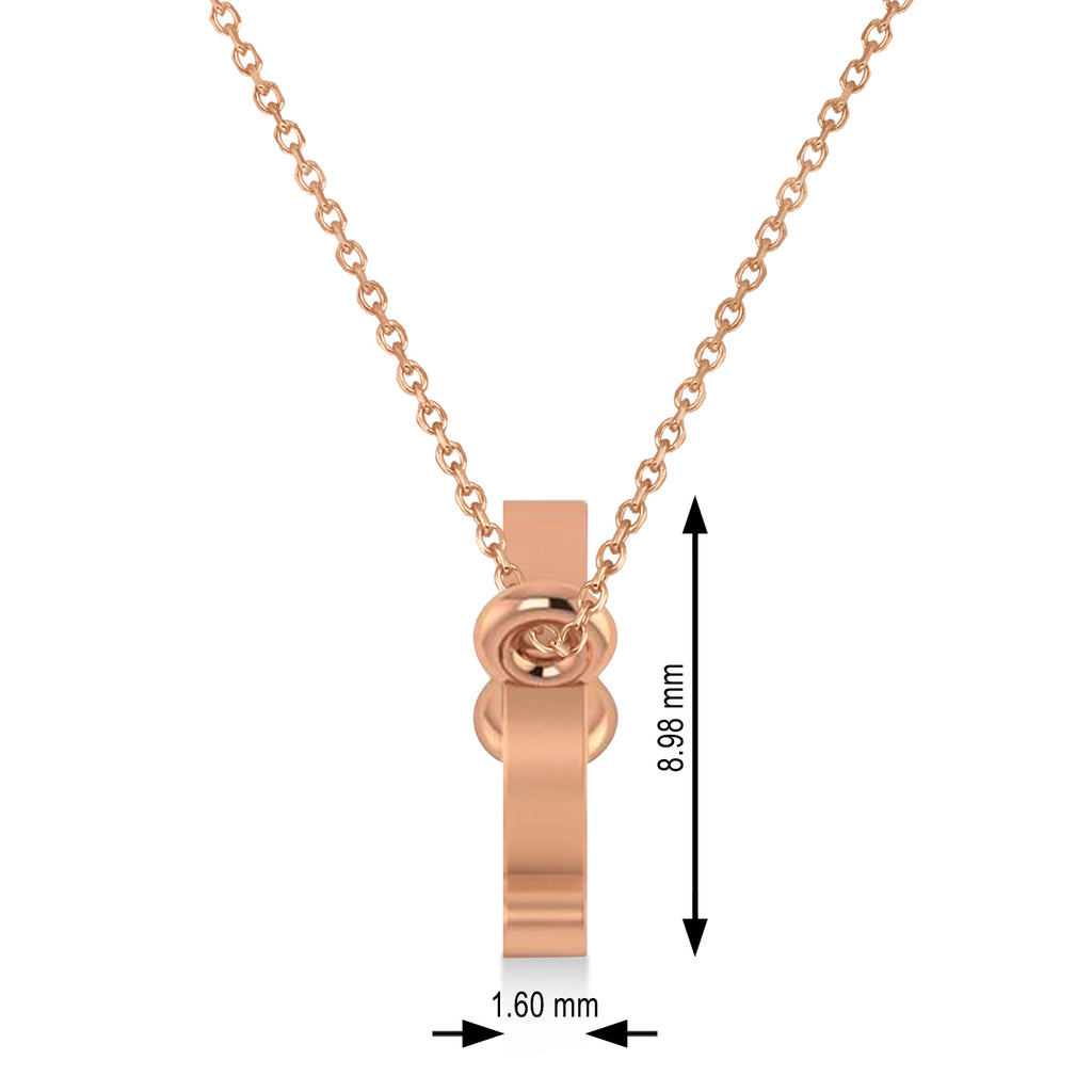 Libra Zodiac Text Pendant Necklace 14k Rose Gold