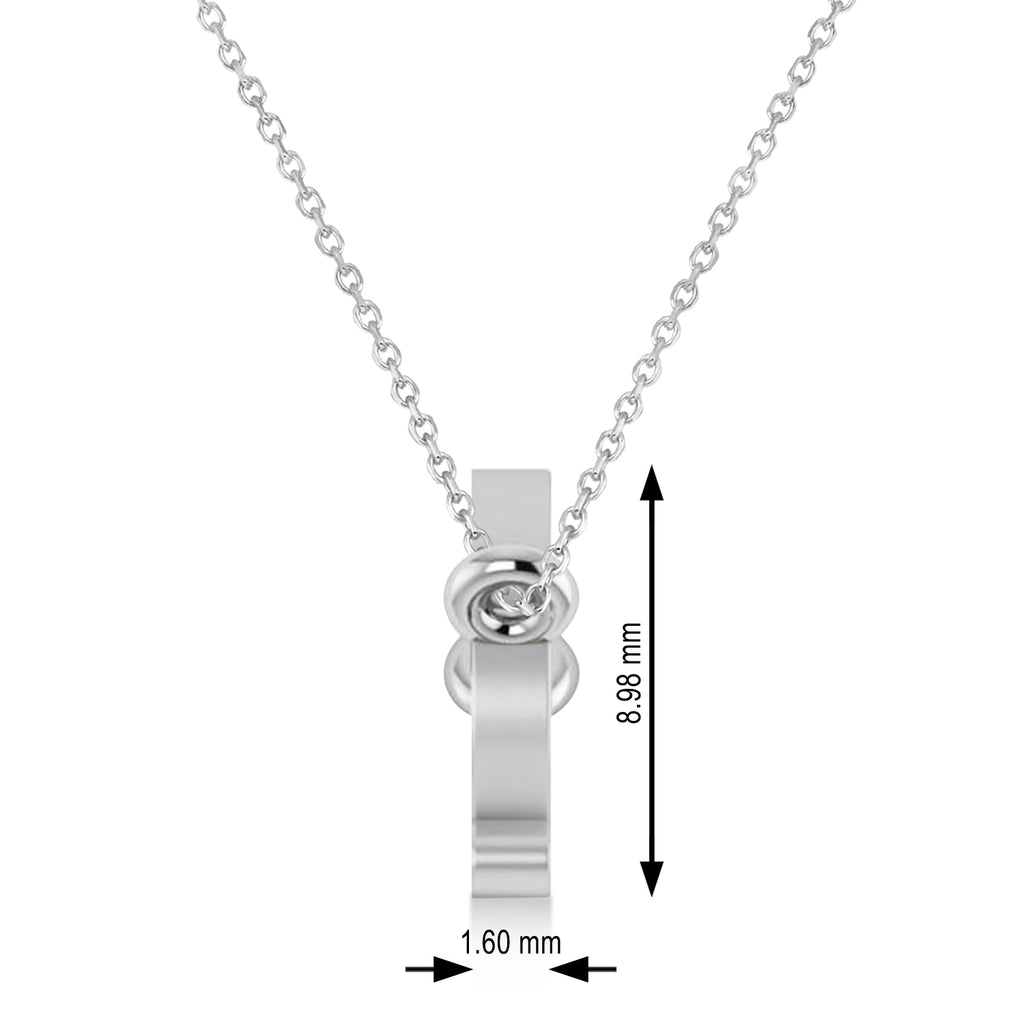 Libra Zodiac Text Pendant Necklace 14k White Gold