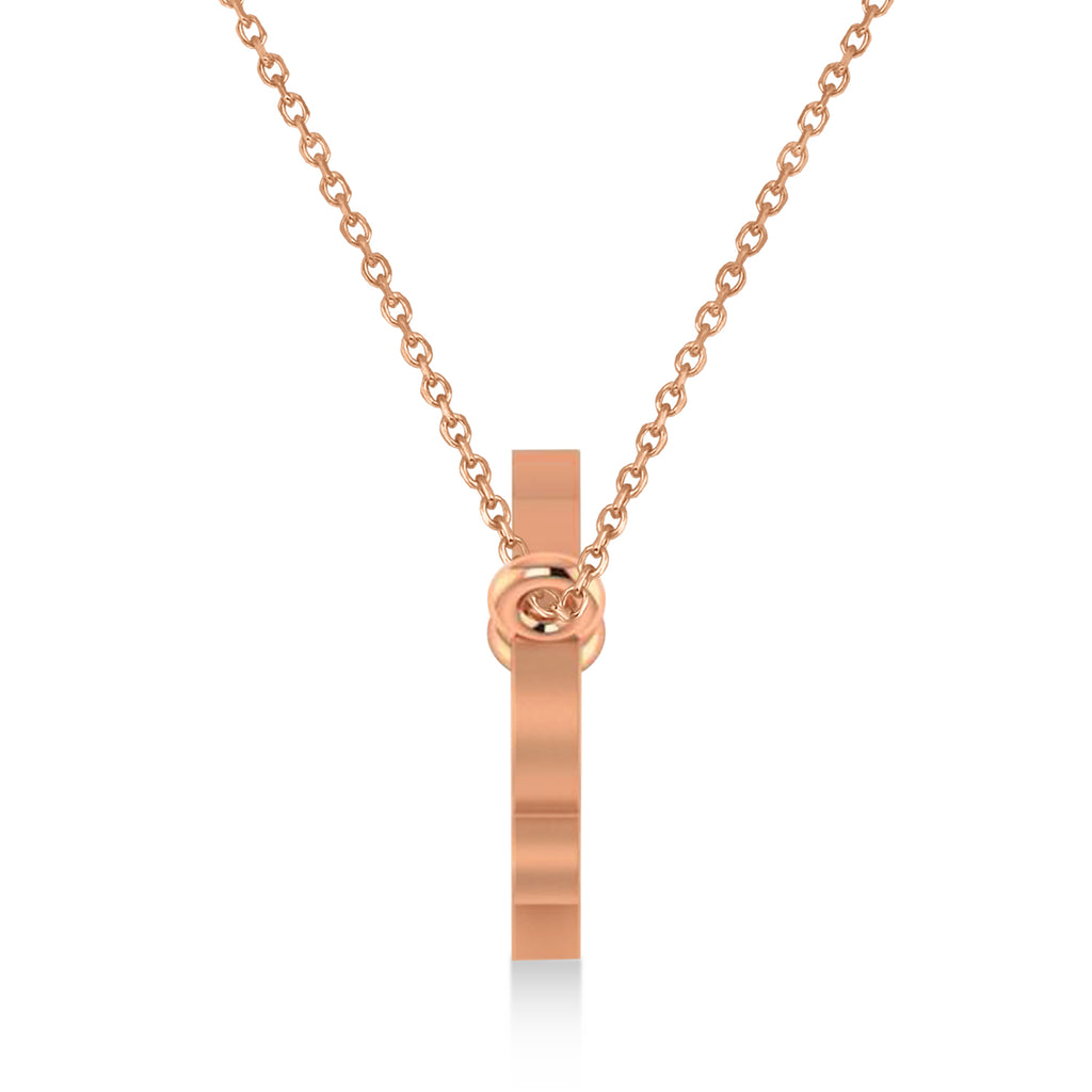 Scorpio Zodiac Text Pendant Necklace 14k Rose Gold