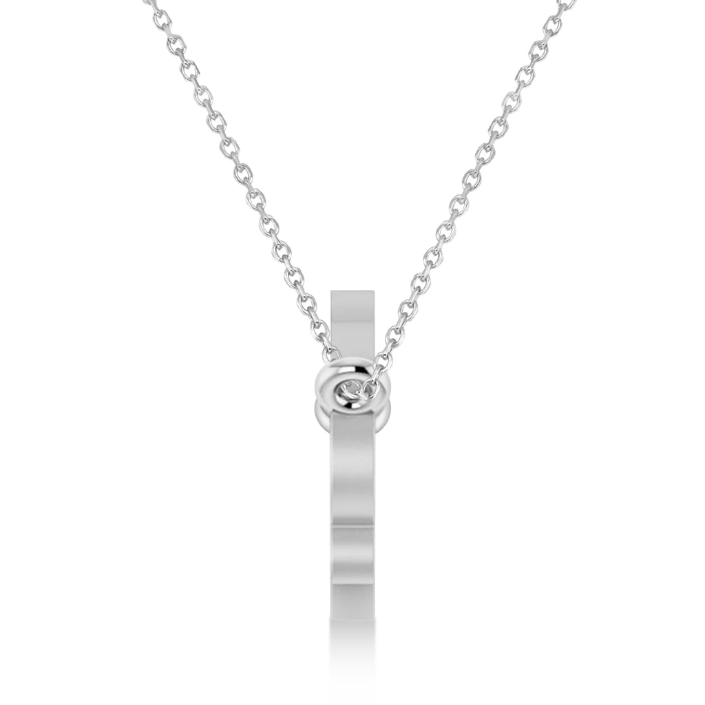 Scorpio Zodiac Text Pendant Necklace 14k White Gold