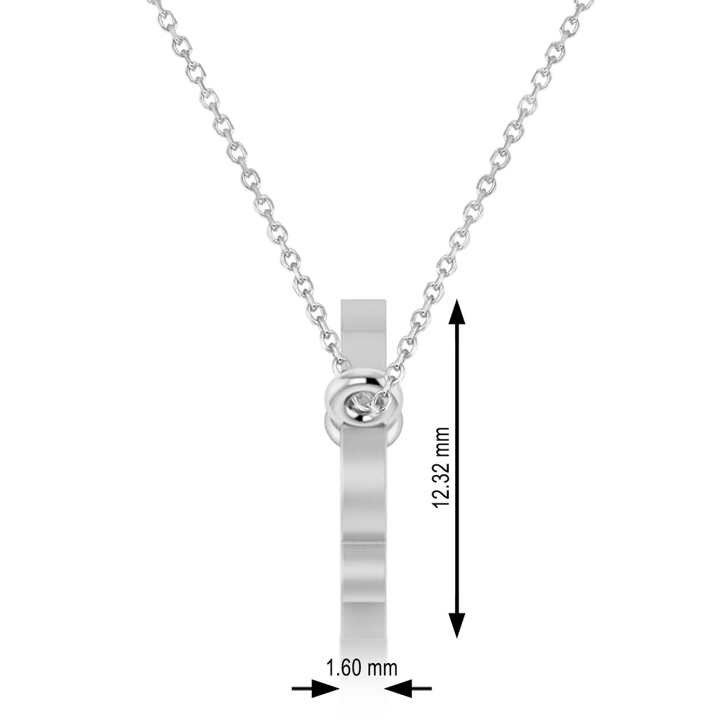 Scorpio Zodiac Text Pendant Necklace 14k White Gold
