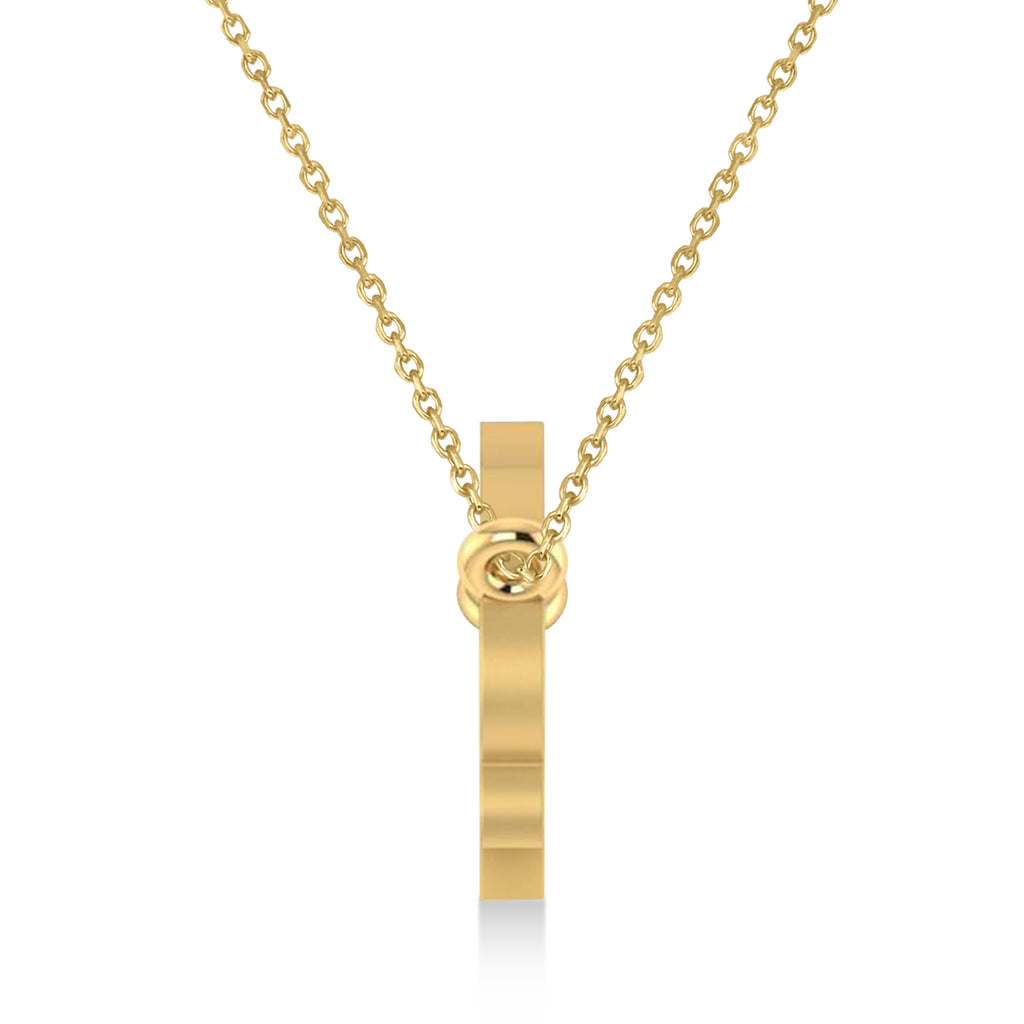 Scorpio Zodiac Text Pendant Necklace 14k Yellow Gold