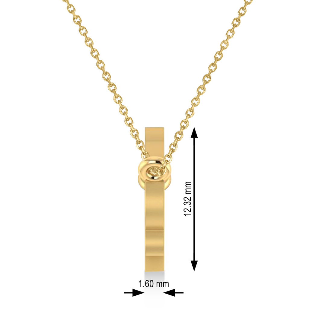 Scorpio Zodiac Text Pendant Necklace 14k Yellow Gold