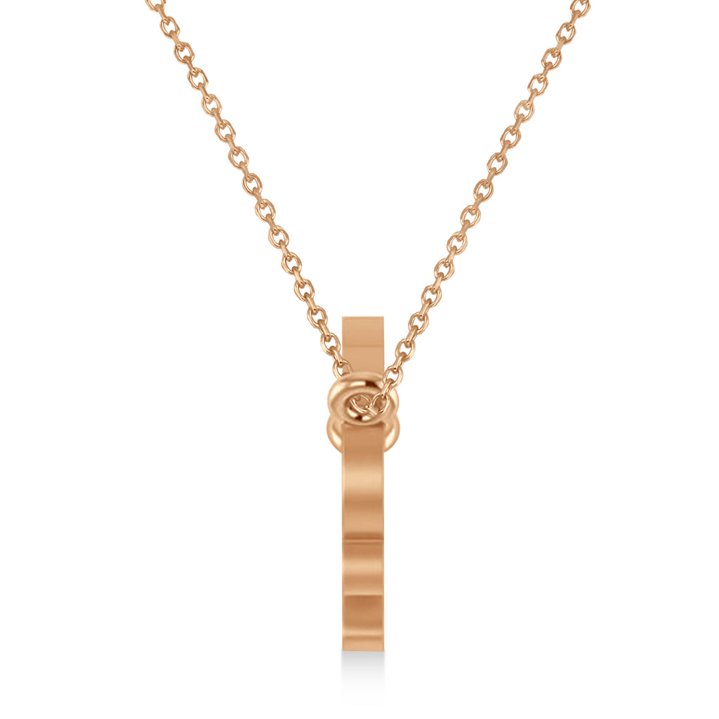 Sagittarius Zodiac Text Pendant Necklace 14k Rose Gold