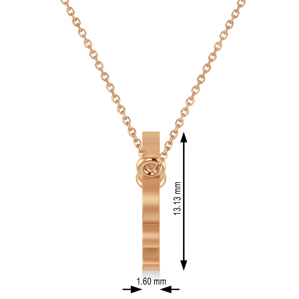 Sagittarius Zodiac Text Pendant Necklace 14k Rose Gold