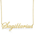 Sagittarius Zodiac Text Pendant Necklace 14k Yellow Gold