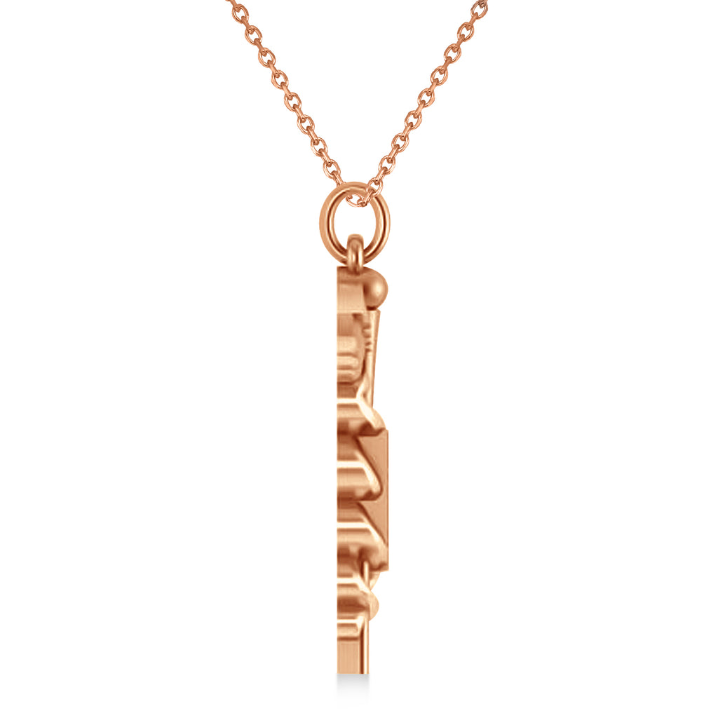 Medical RX Pharmacy Symbol Pendant Necklace 14k Rose Gold