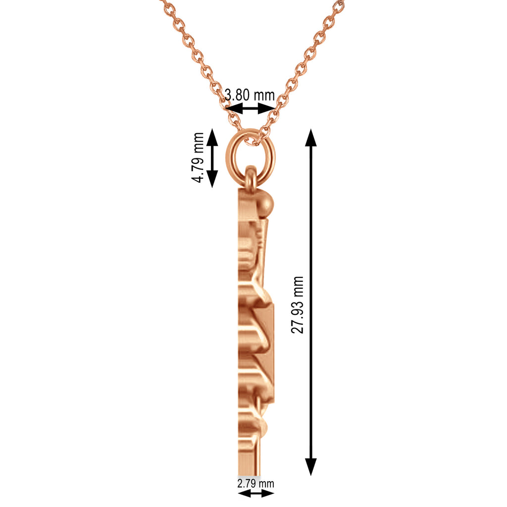 Medical RX Pharmacy Symbol Pendant Necklace 14k Rose Gold