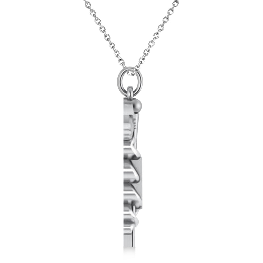 Medical RX Pharmacy Symbol Pendant Necklace 14k White Gold