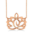 Yoga Lotus Flower Pendant Necklace 14k Rose Gold