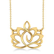 Yoga Lotus Flower Pendant Necklace 14k Yellow Gold