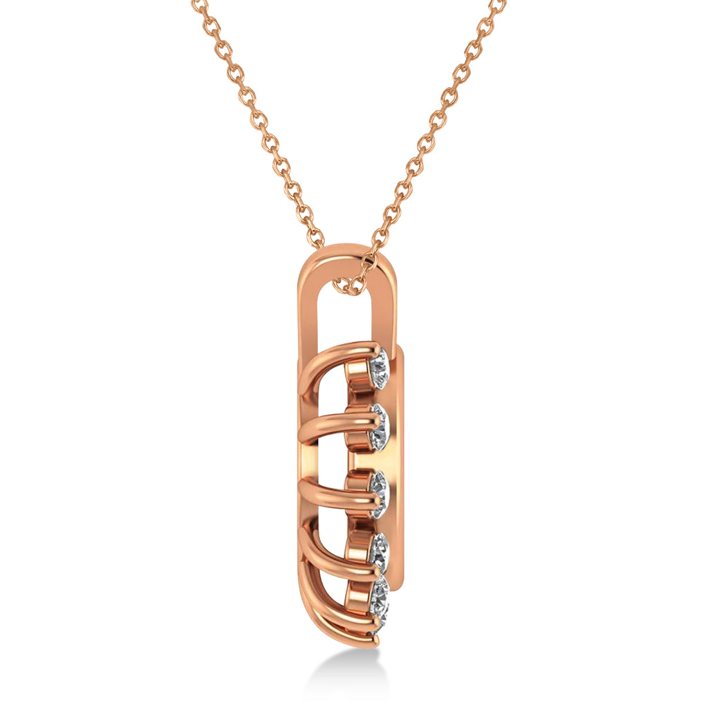 Diamond Open Circle Pendant Necklace 14k Rose Gold (0.77ct)
