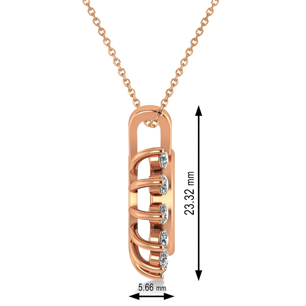 Diamond Open Circle Pendant Necklace 14k Rose Gold (0.77ct)