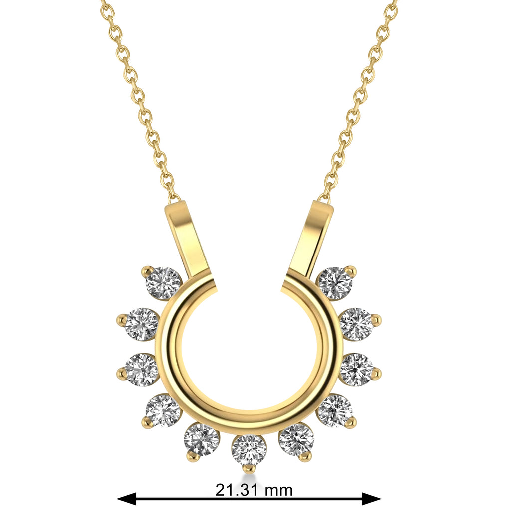 Diamond Open Circle Pendant Necklace 14k Yellow Gold (0.77ct)