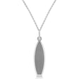 Surf Board Charm Pendant Necklace 14K White Gold