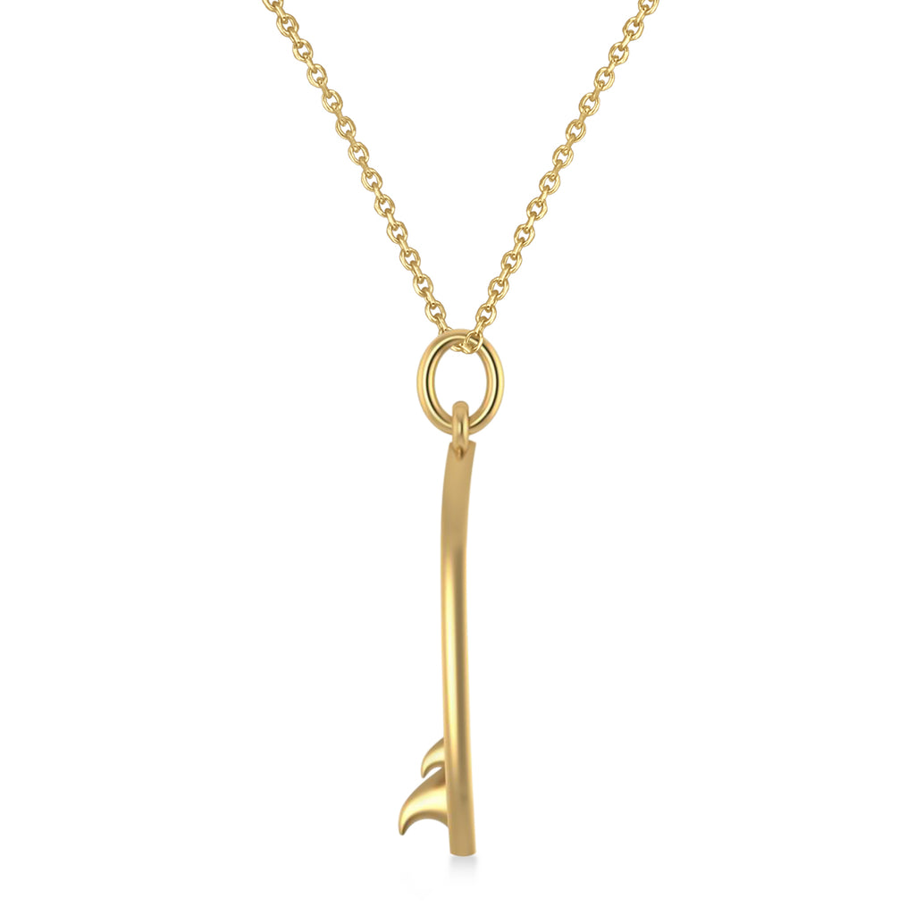 Surf Board Charm Pendant Necklace 14K Yellow Gold