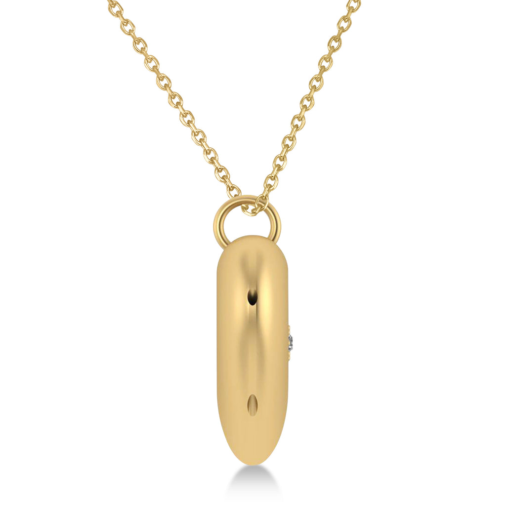 Heart with Compass Rose Locket Necklace 14k Yellow Gold