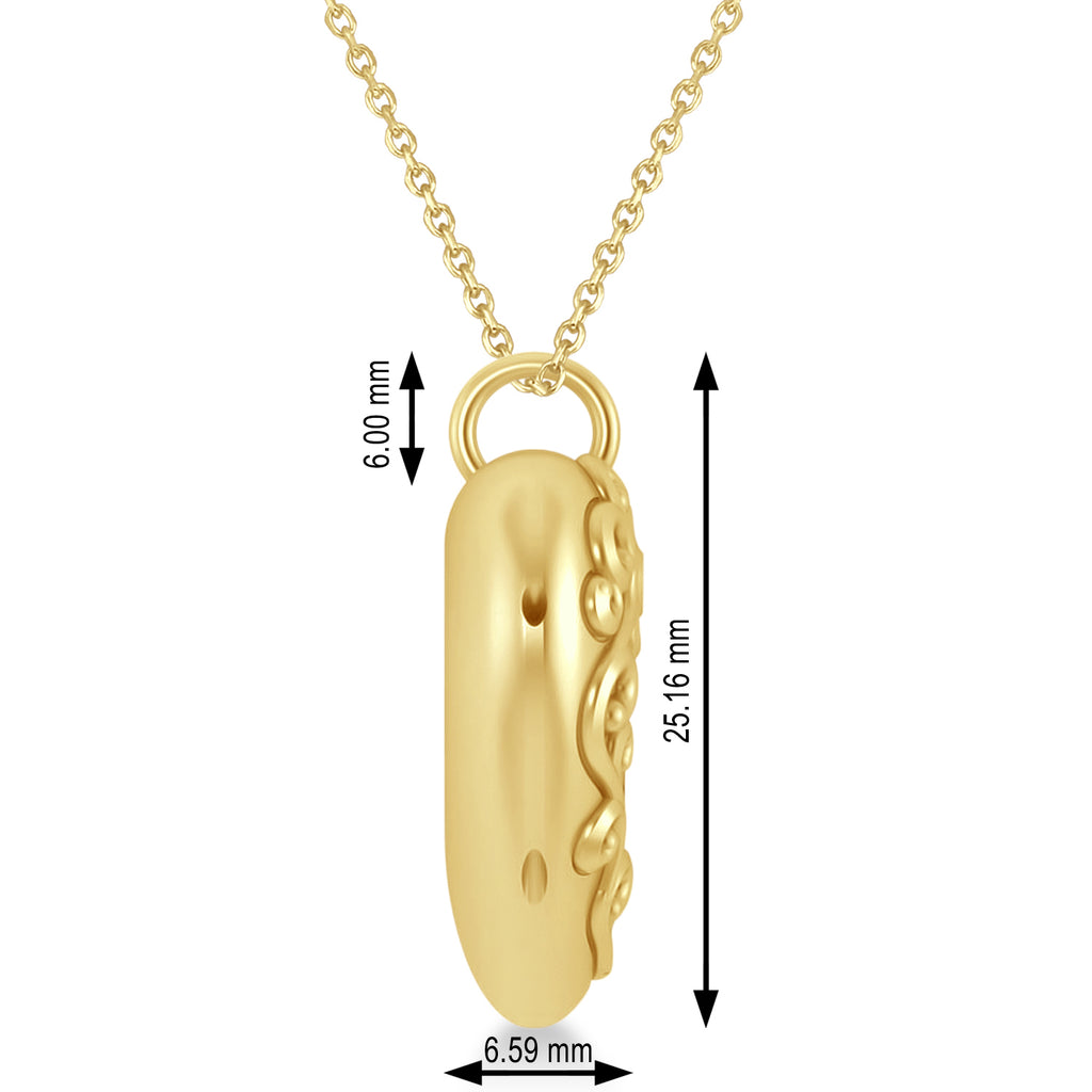 Forever Loved Heart Locket Necklace 14k Yellow Gold