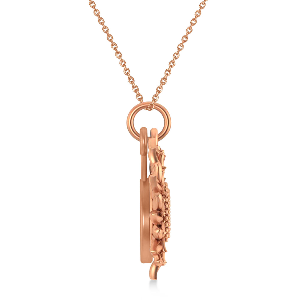 Sunflower You Are My Sunshine Pendant Necklace 14K Rose Gold