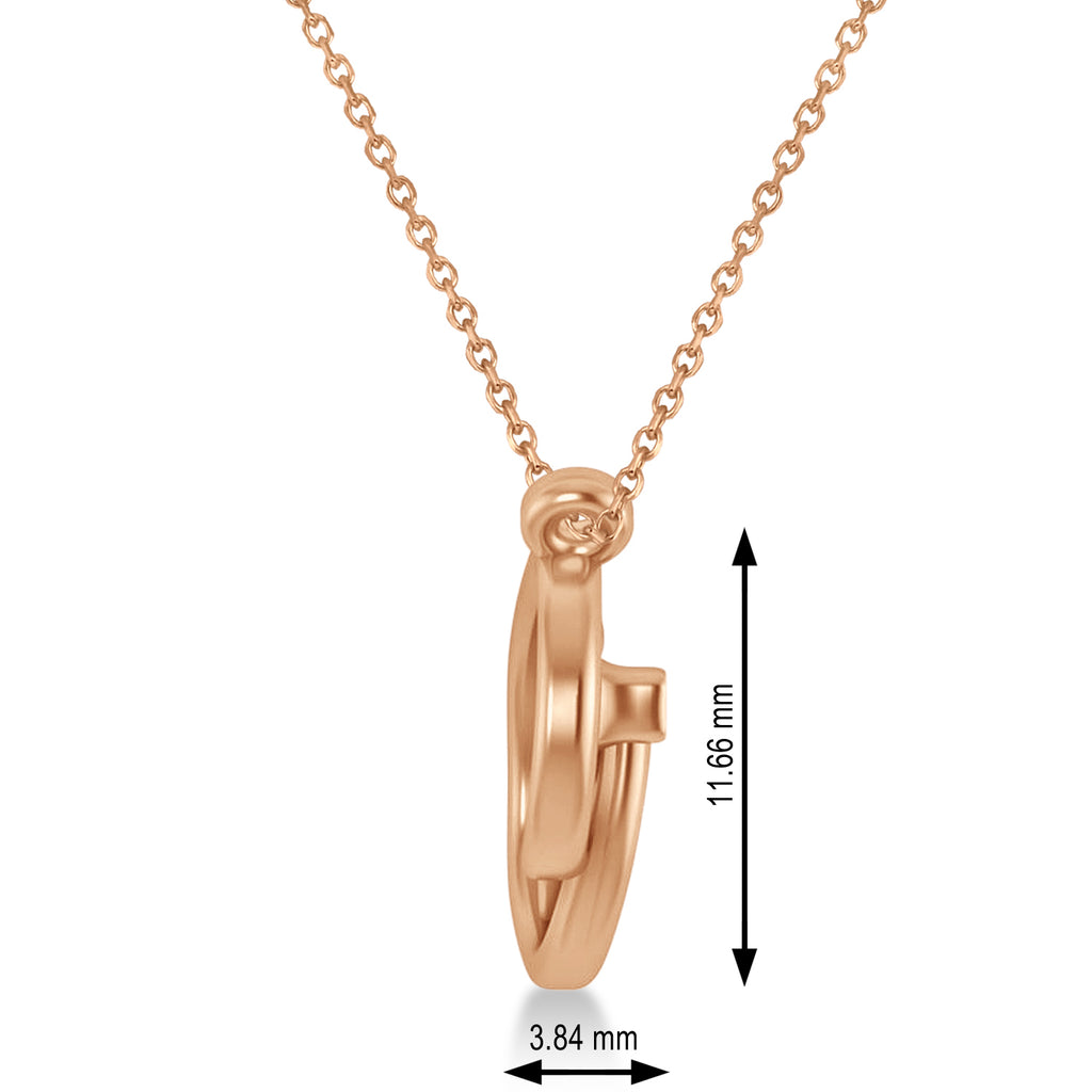Stethoscope Pendant Necklace 14k Rose Gold