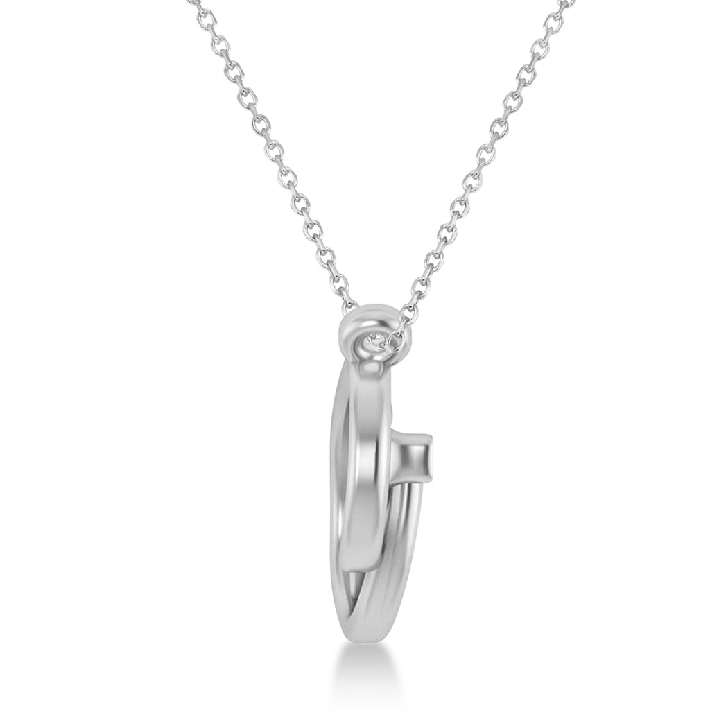 Stethoscope Pendant Necklace 14k White Gold