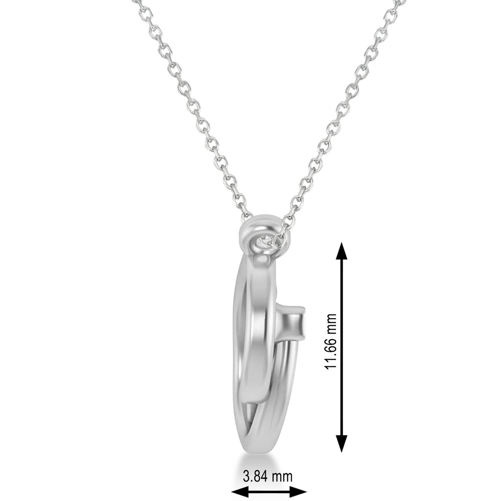 Stethoscope Pendant Necklace 14k White Gold