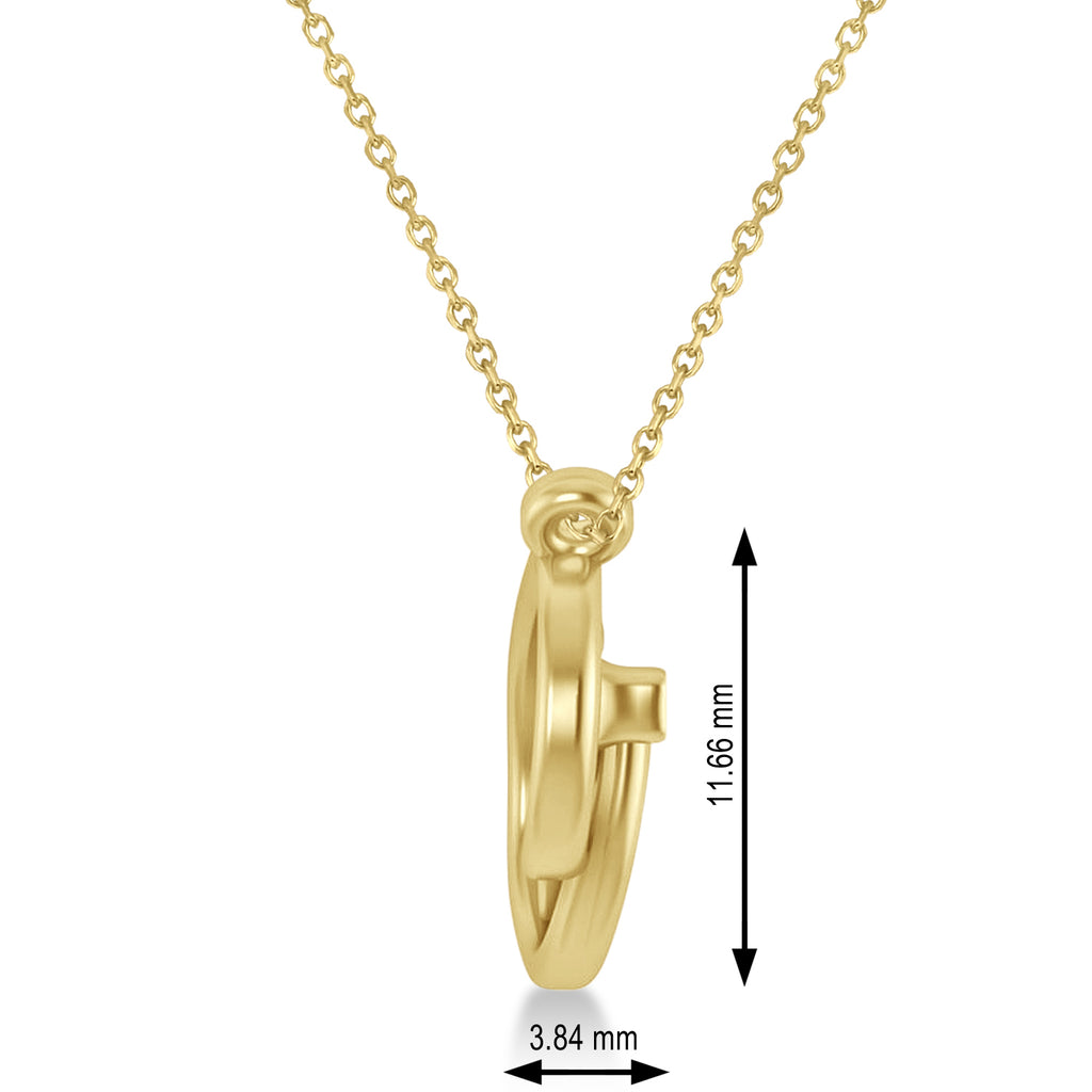 Stethoscope Pendant Necklace 14k Yellow Gold