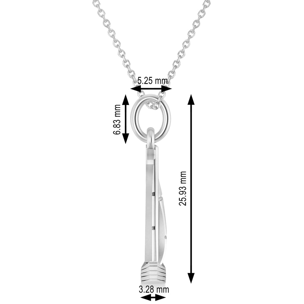 Sailboat Pendant Necklace 14k White Gold
