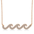 Waves Charm Pendant Necklace 14k Rose Gold (0.34ct)