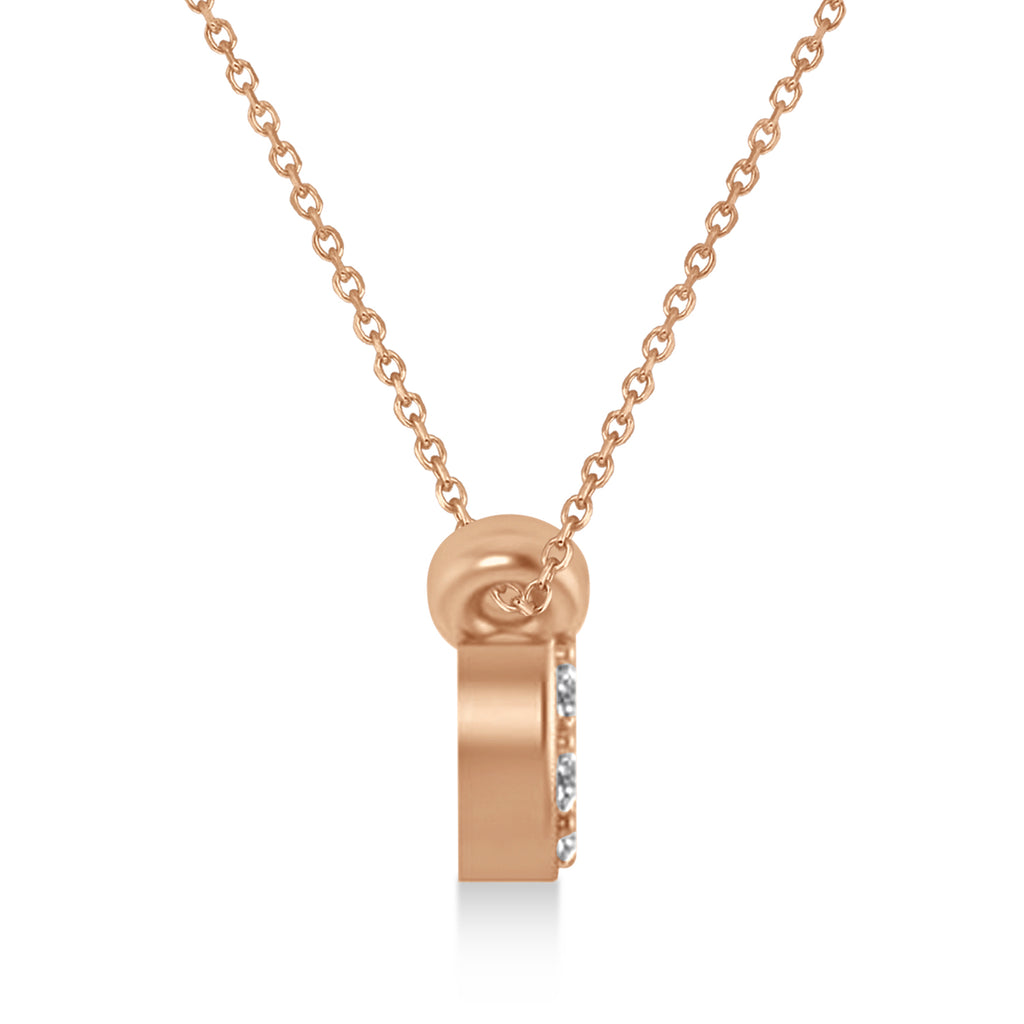 Waves Charm Pendant Necklace 14k Rose Gold (0.34ct)
