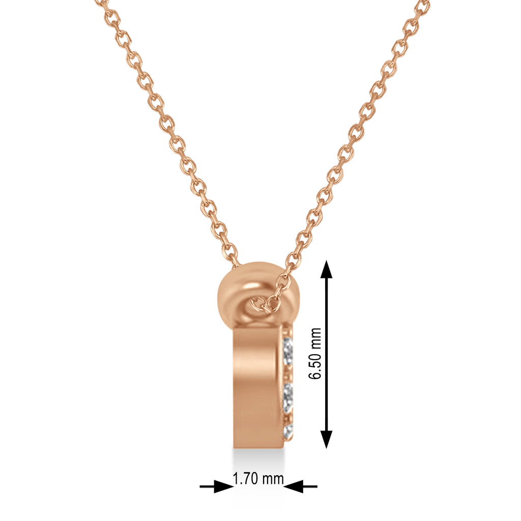 Waves Charm Pendant Necklace 14k Rose Gold (0.34ct)