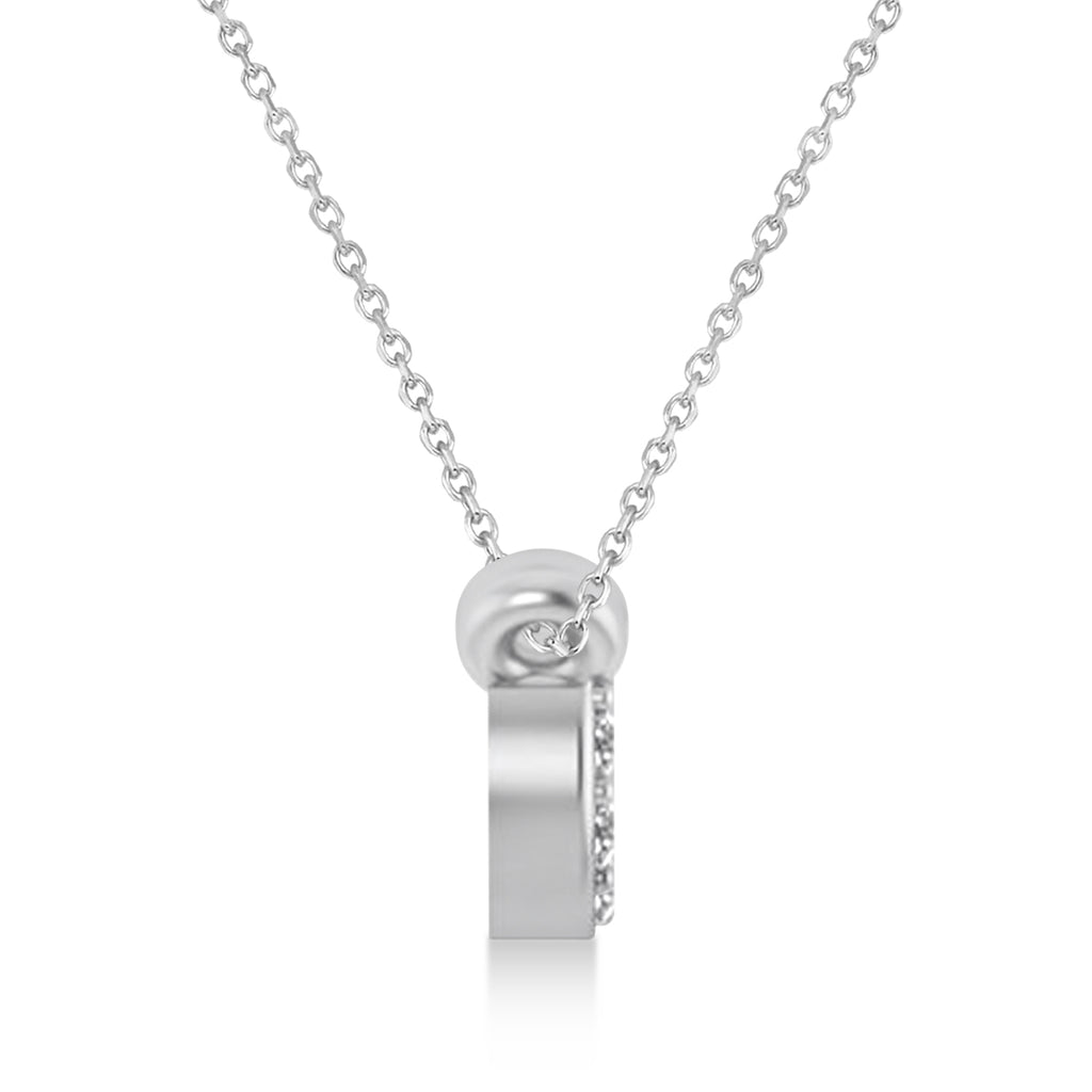 Waves Charm Pendant Necklace 14k White Gold (0.34ct)