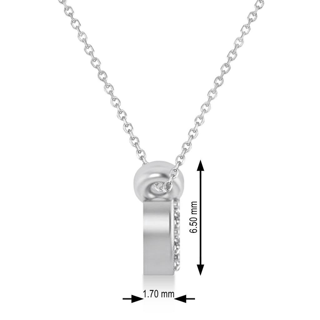 Waves Charm Pendant Necklace 14k White Gold (0.34ct)