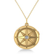 Diamond Compass Locket Necklace 14k Yellow Gold (0.10ct)