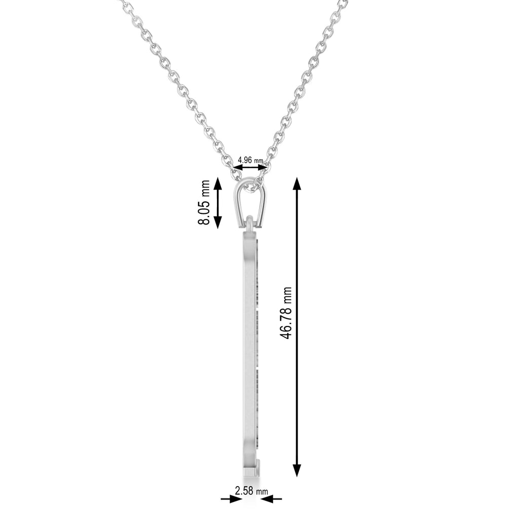 Egyptian Cartouche Pendant Necklace 14k White Gold