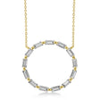 Moissanite Baguette Formed Circle Pendant Necklace 14k Yellow Gold (1.82ct)