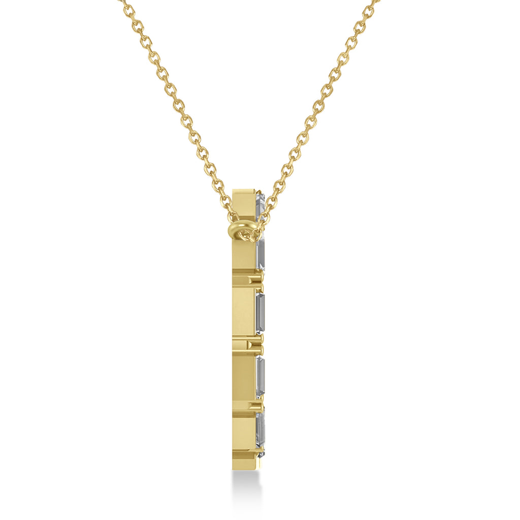 Moissanite Baguette Formed Circle Pendant Necklace 14k Yellow Gold (1.82ct)
