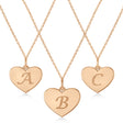 Heart Shape Personalized Initial Letter Charm Pendant Necklace 14K Rose Gold