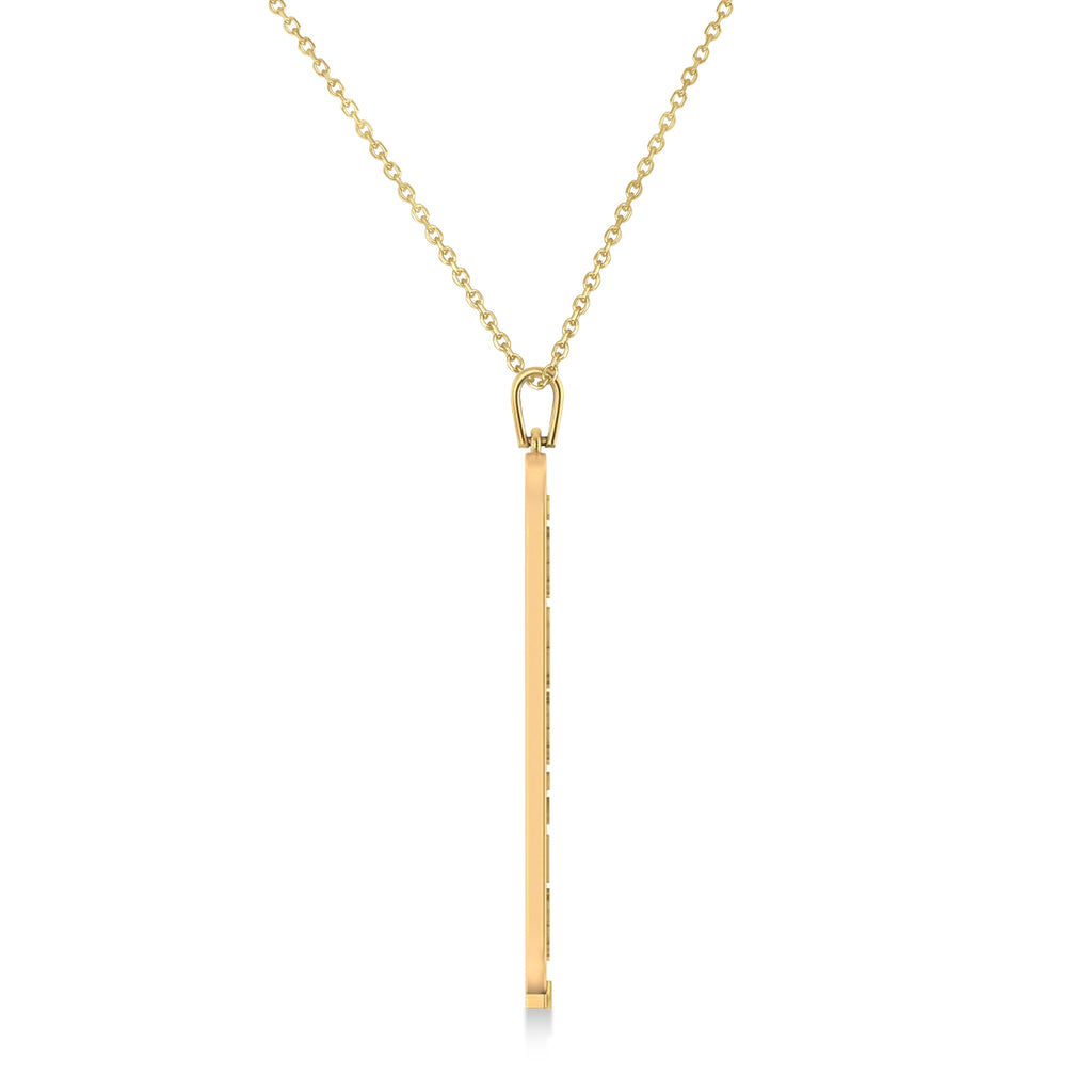Large Egyptian Cartouche Pendant Necklace 14k Yellow Gold