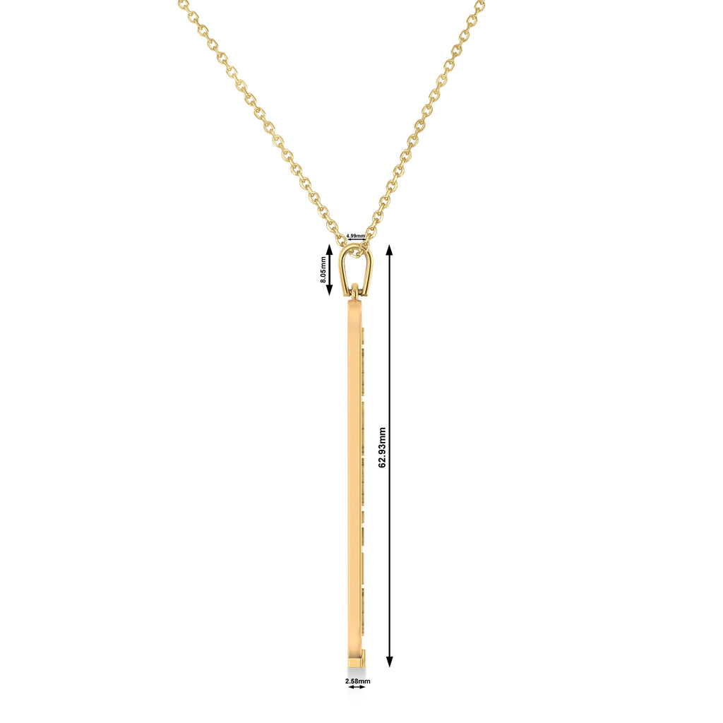 Large Egyptian Cartouche Pendant Necklace 14k Yellow Gold