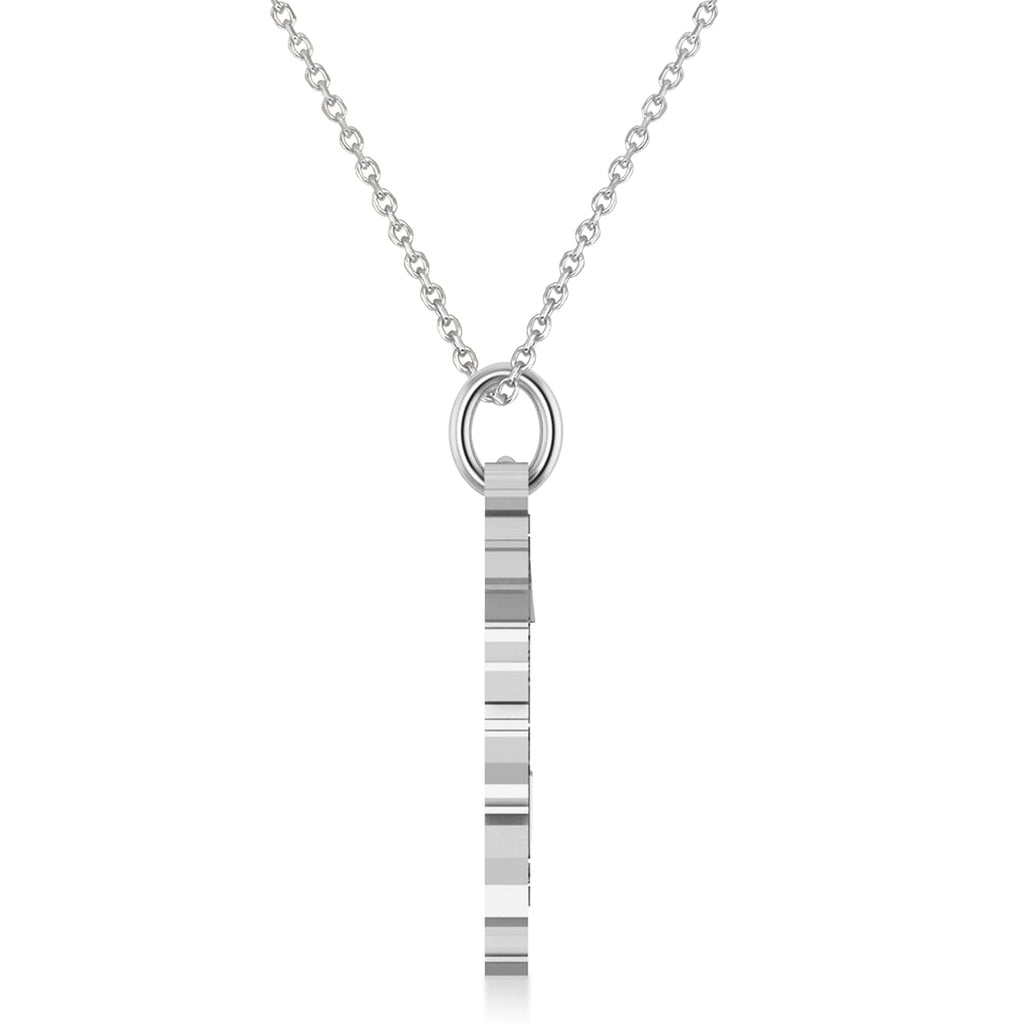 Map of Africa Pendant Necklace 14K White Gold