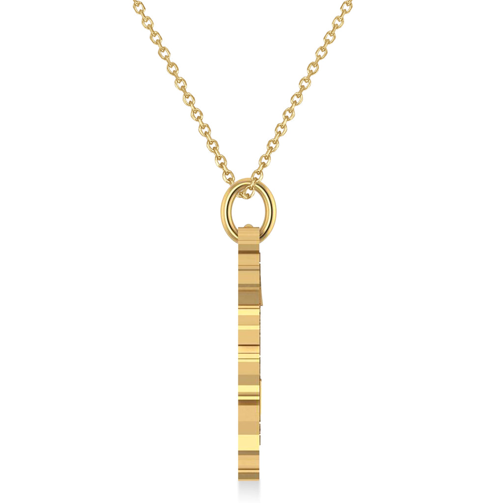 Map of Africa Pendant Necklace 14K Yellow Gold