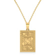 Playing Card Poker Pendant Necklace 14K Yellow Gold