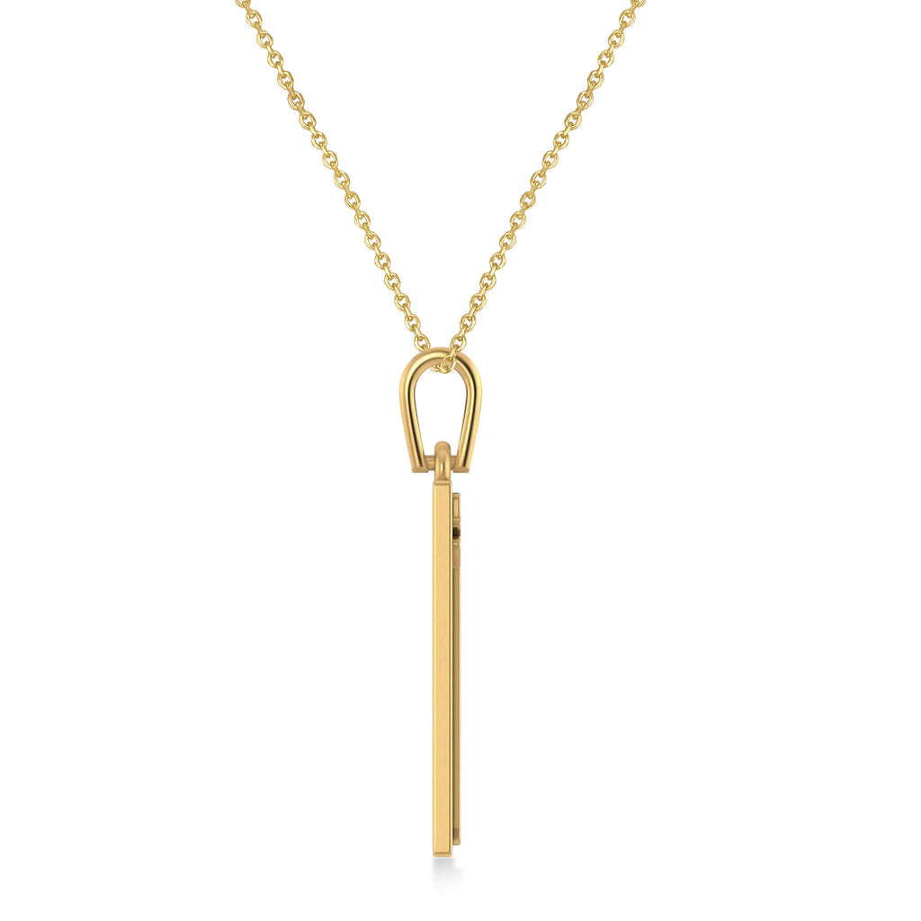 Playing Card Poker Pendant Necklace 14K Yellow Gold