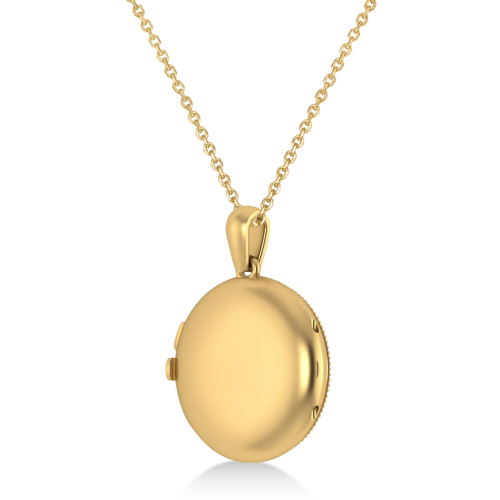 Jewish Star of David Locket Pendant Necklace 14K Yellow Gold